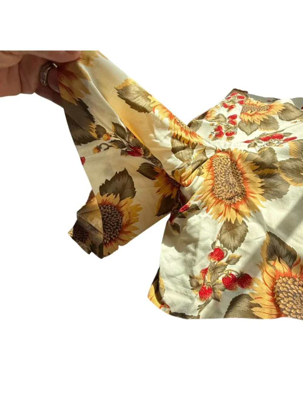 Vintage Ketty Inspired Sunflower High Waist A-Line Shorts Women's Beige Brown